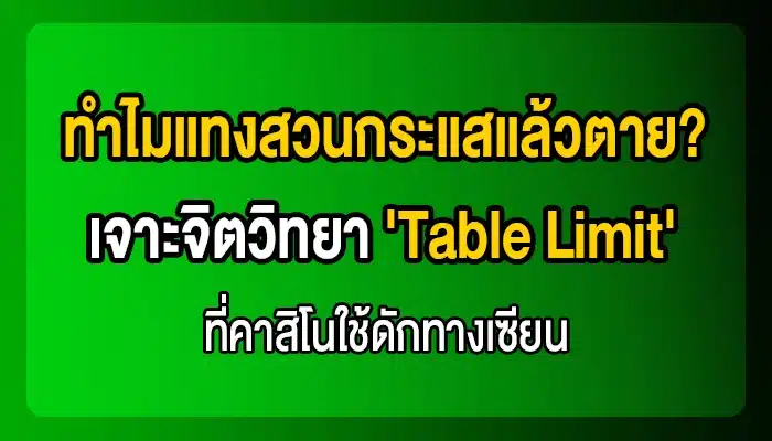 ทำไมแทงสวนกระแสแล้วตาย? เจาะจิตวิทยา 'Table Limit' ที่คาสิโนใช้ดักทางเซียน
